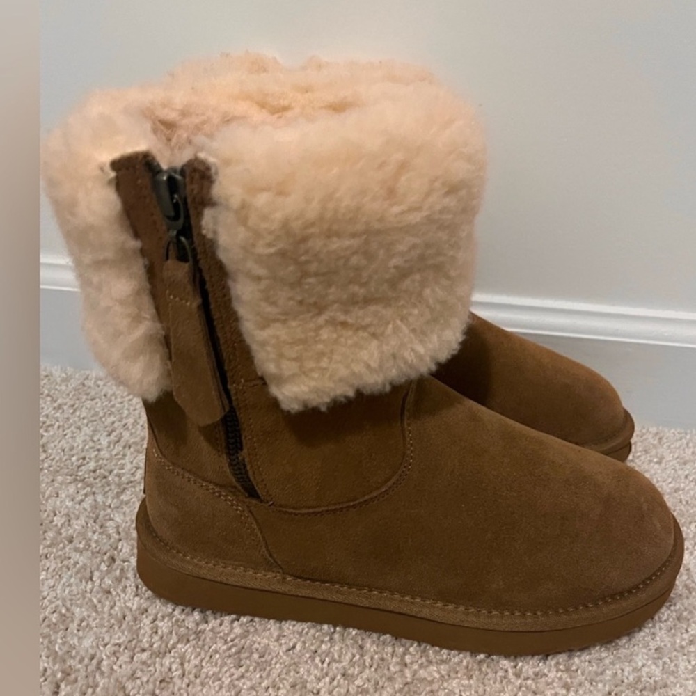 Ladies Size 7 Brown BEARPAW Zip-Up Fleece Lined Boots - NEW! - Picture 3 of 5